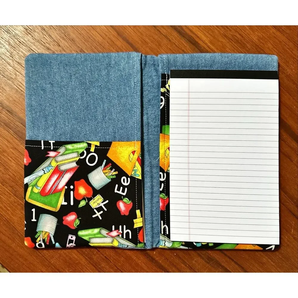 Handmade School Themed Fabric Notebook Pad Cover 6